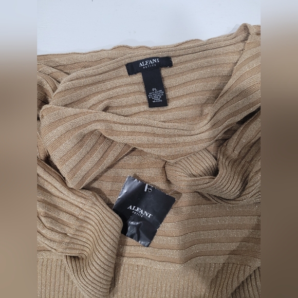Alfani Sweater Gold with Glimmer Women's Sweater PXL - Picture 7 of 7